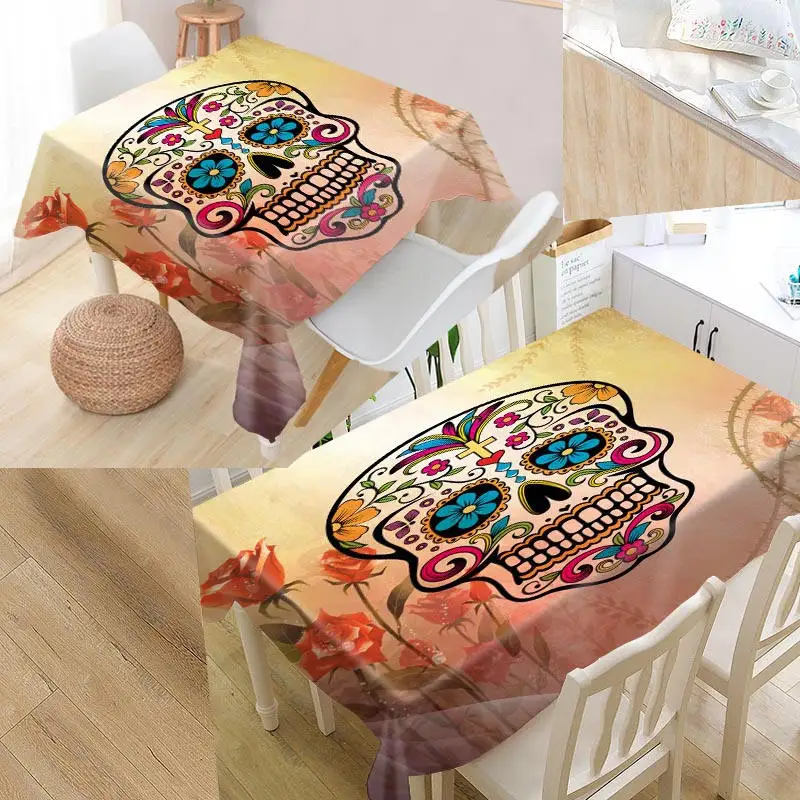 tablecloth Shunqian пользовательские череп скатерть квадратная/прямоугольная Свадебная скатерть покрытие для телевизора чайная скатерть - Цвет: tablecloth