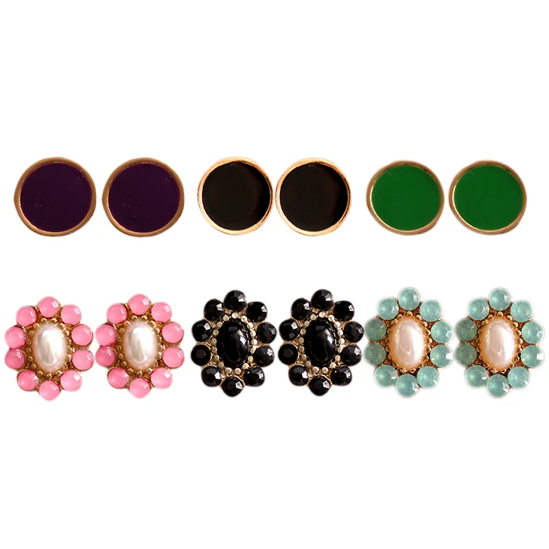 Женские серьги с фиолетовой пудрой Сережки для костюма зеленого и черного цветов