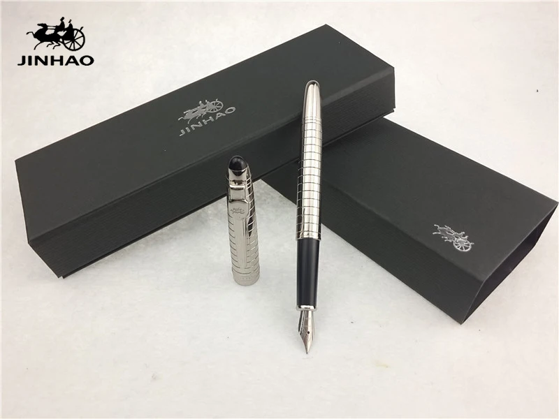 1 шт./лот Бесплатная доставка JINHAO 163 авторучка брендовые ручки полная Серебряная