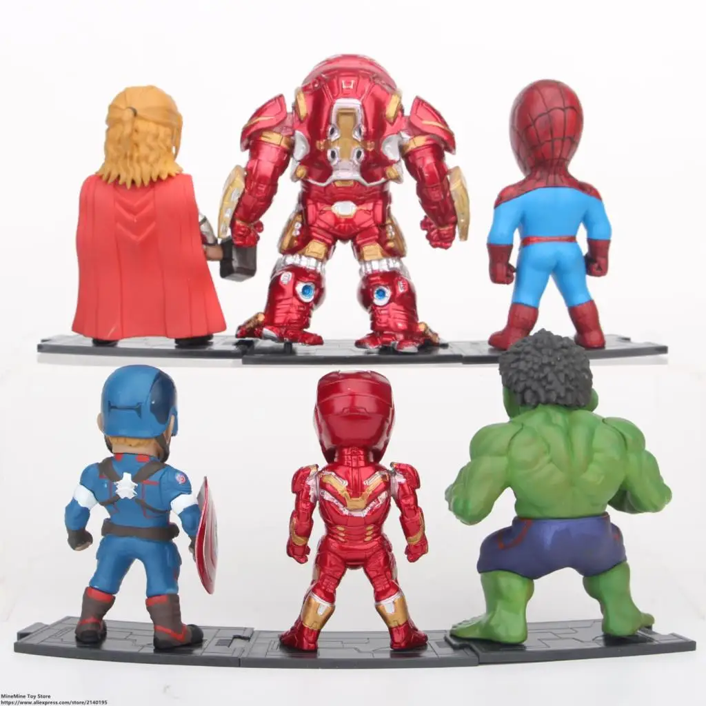 ZXZ Marvel Мстители Халк Черная пантера Локи 6 шт./компл. версия Q фигурка аниме