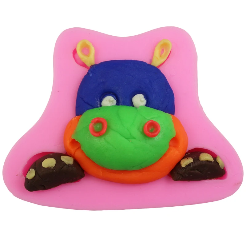 3D мультфильм прекрасный корова Бегемот силиконовый Бисквит Торт карамельный