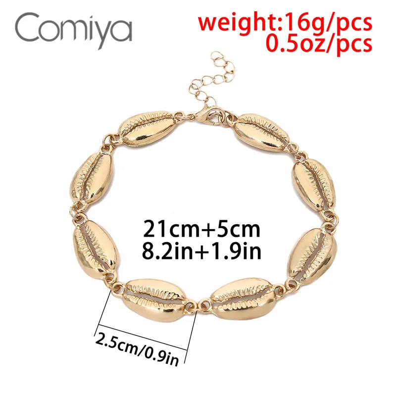 Comiya в виде ракушки ножные браслеты Seashell узор элегантный цепочка золотого цвета