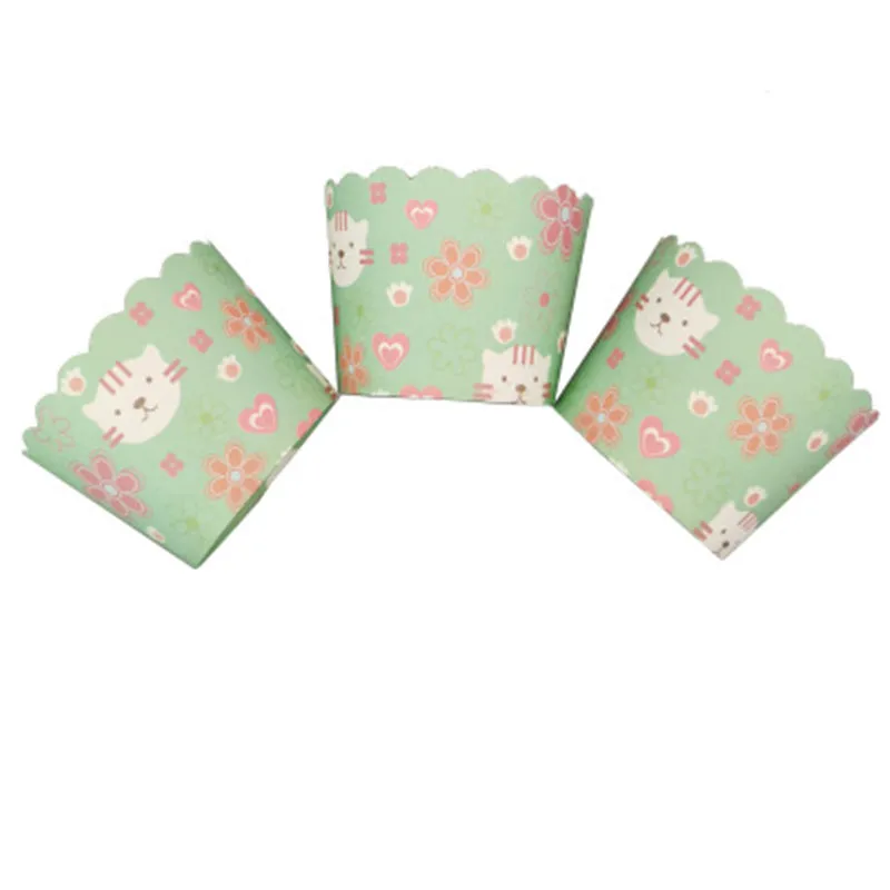 50Pcs Flower Cat Muffin Cupcake Paper Cups Oilproof Wrapper Liner Baking Cup Case Wedding Party Caissettes | Дом и сад