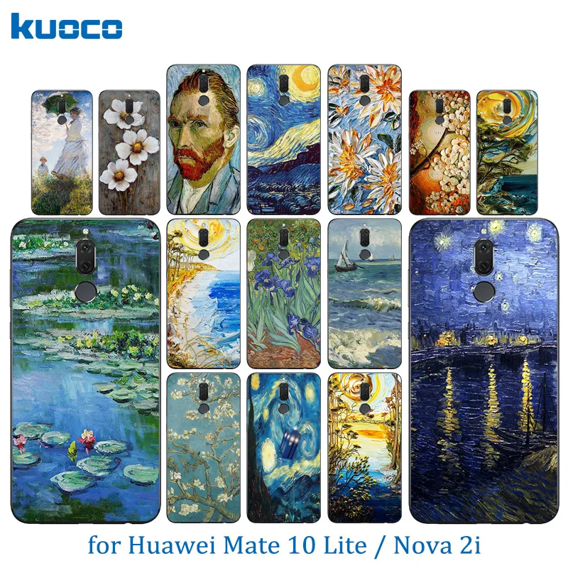 5 9 дюйма для Huawei Nova 2i чехол телефона мягкий силикон Mate 10 Lite Ван Гог узорный тонкий