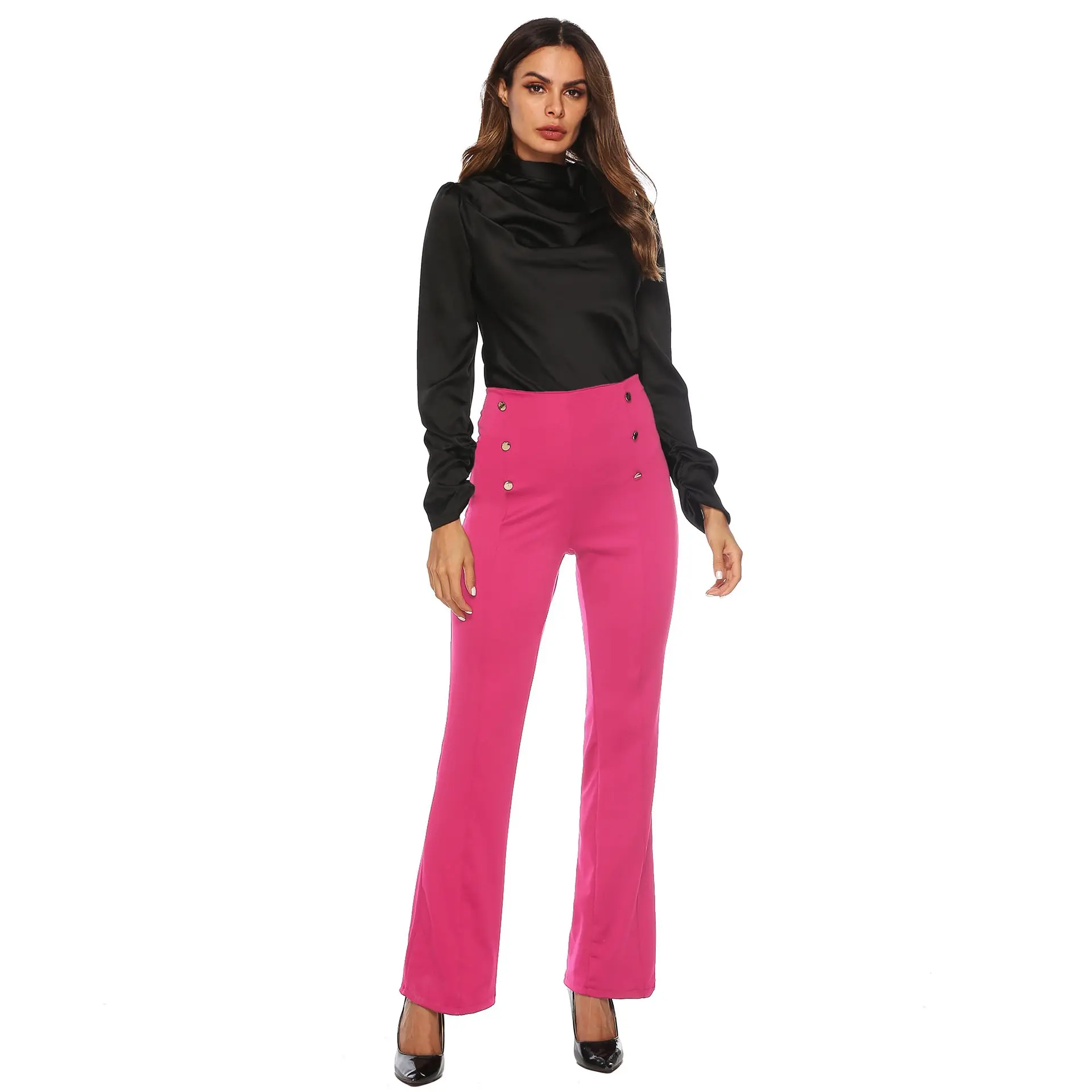 Женские широкие брюки с высокой талией Pantalon Mujer Real Vadim новинка 2019 | Женская одежда