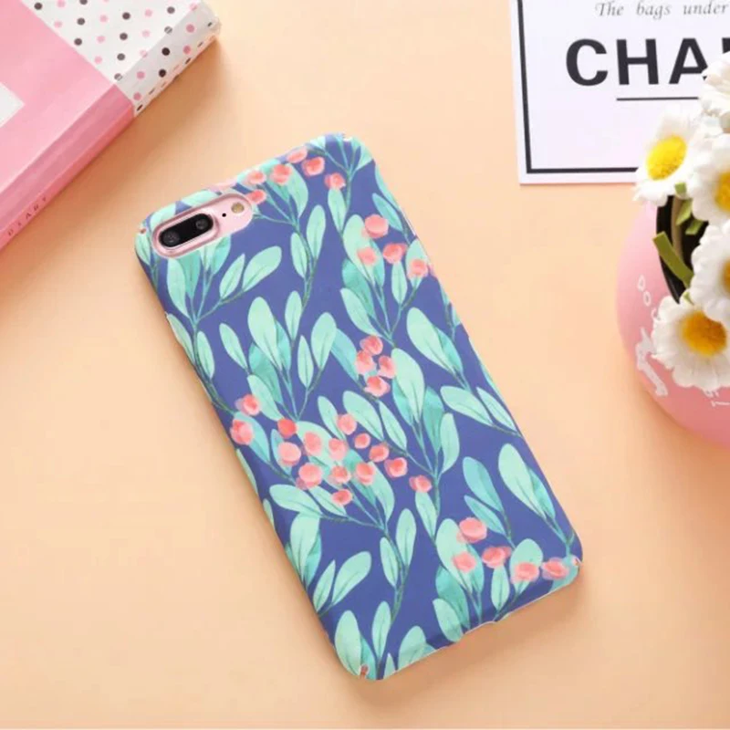 Мода Ретро Цветы Телефон Case Для iPhone 6 s Plus 7 плюс Матовый Роза Задняя Крышка Жесткий