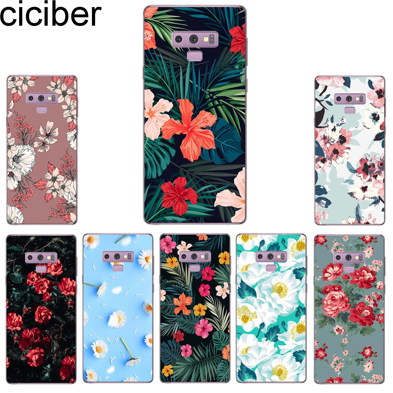 Ciciber чехол для телефона Samsung Galaxy Note 9 8 5 4 3 Note9 Note8 Note5 Мягкий ТПУ Flower |