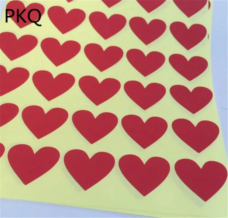 30 шт 3*3 5 см красный в форме сердца клей царапается стикер DIY открытка Valantine
