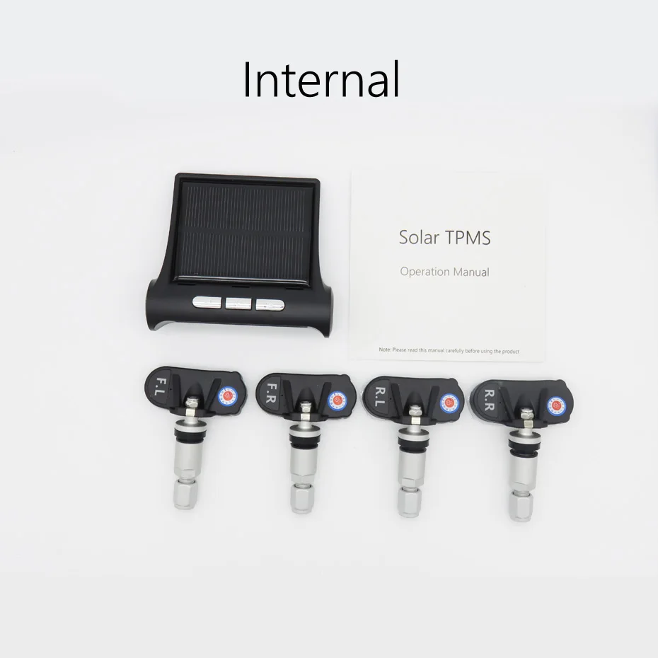 Солнечный TPMS 4 внутренний/внешний датчик давления в автомобильных шинах