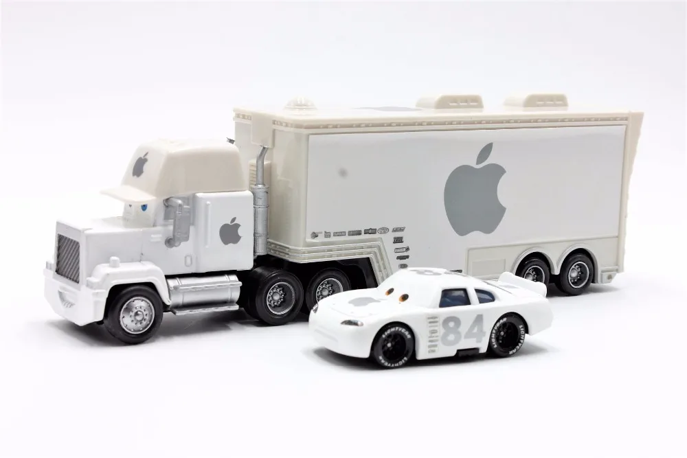 Disney Pixar Cars 2 шт./партия Apple Mack Uncle Truck и 84 Apple Small Car 1:55 литой металлический сплав модле игрушки автомобиль подарок для детей