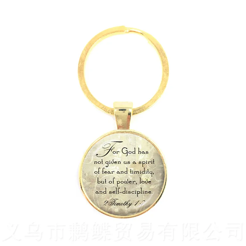 &quotIn your distress you called and I rescued you&quotRound Glass Cabochon Proverbs Keychains Best Gift For Friends Keyring | Украшения и