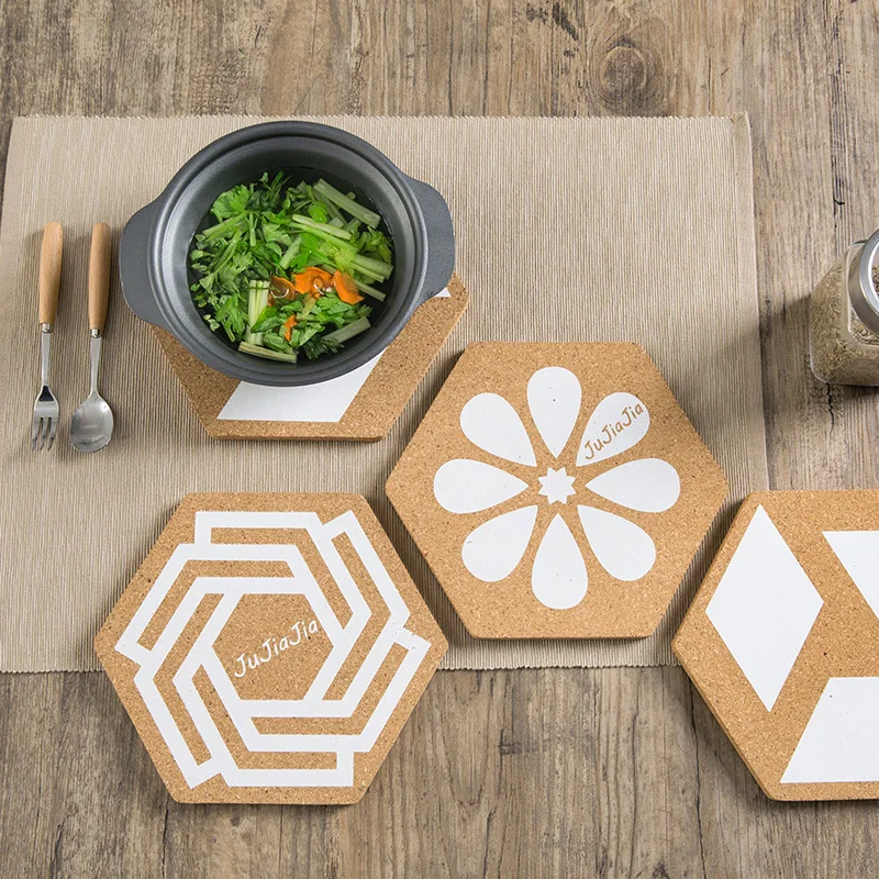 Wood Soft Coaster Pad Coffee Cup Tea Drink Mat Pot Geometry Dining Wooden Heat-insulated Placemats Decoration Accessories | Дом и сад