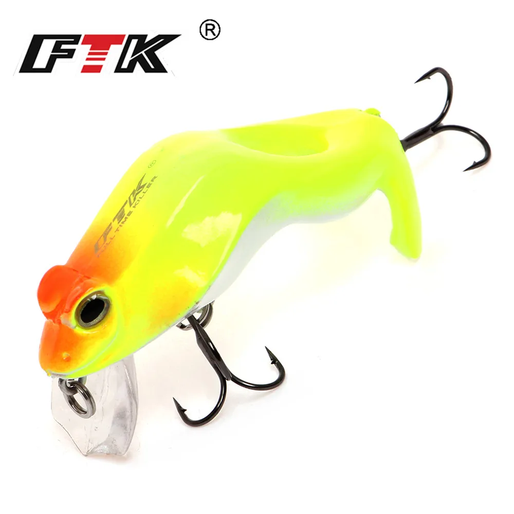 FTK Colorful Hard Frogs Fishing Lure basslure 1pcs/lot 60mm 8g Floating Topwater Fish Wobbler Artificial Crankbait lures | Спорт и