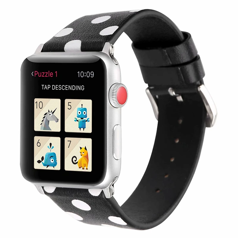 Фото Для Apple Watch группа искусственная кожа ремень 38/42 мм в горошек с принтом Винтаж Для Apple Watch группа искусственная кожа ремень 38/42 мм в горошек с принтом Винтаж