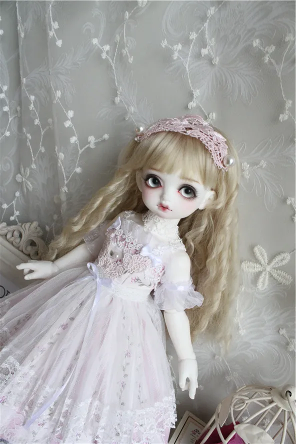 Кукла Одежда 1/6 1/4 BJD платье Розовая фея платье для 1/6 YOSD 1/4 BJD Blyth кукла аксессуары платье+ головной убор+ вуаль юбка+ с круглой горловиной