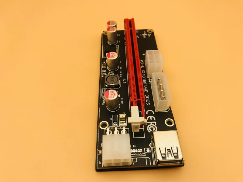 10 шт. Новый PCI E 009S Molex 6pin PCIE 1x к 16X Экспресс адаптер питания SATA USB 3 0 кабель