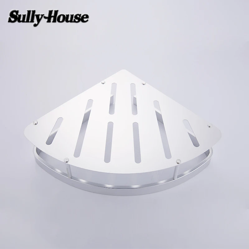Угловая алюминиевая полка для ванной комнаты Sully House двухслойный настенный