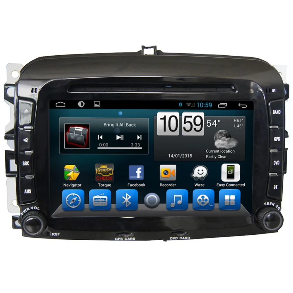7 &quotHD 1024*600 4 ядра Android автомобильный DVD GPS Радио Видео Стерео навигация плеер для Fiat