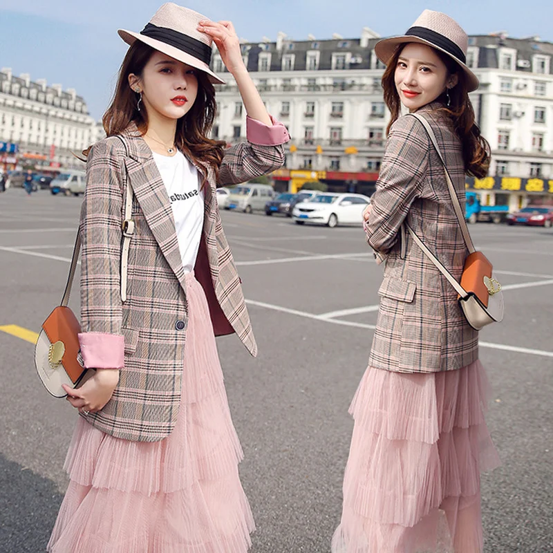 Женская одежда женский костюм куртка Женский новый корейский рукав Повседневный