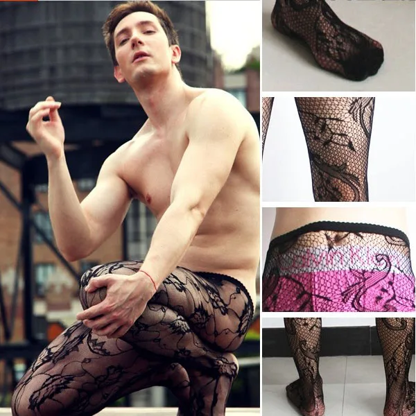 Sexy male rompers fishnet stockings men 