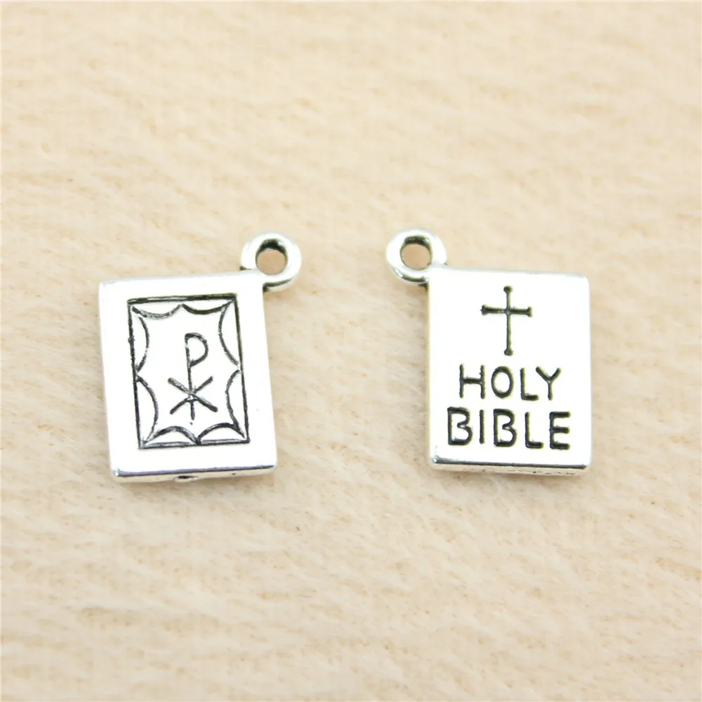 

44 шт./лот 17*14 мм старинные серебряные подвески Holi Bible Подвески DIY ювелирные изделия для браслета ожерелья серьги