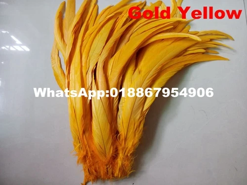 gold yellow Новинка! 500 шт./лот 14-16 дюймов/бежевый белый Высокое качество петух хвост/DIY украшения - Цвет: gold yellow