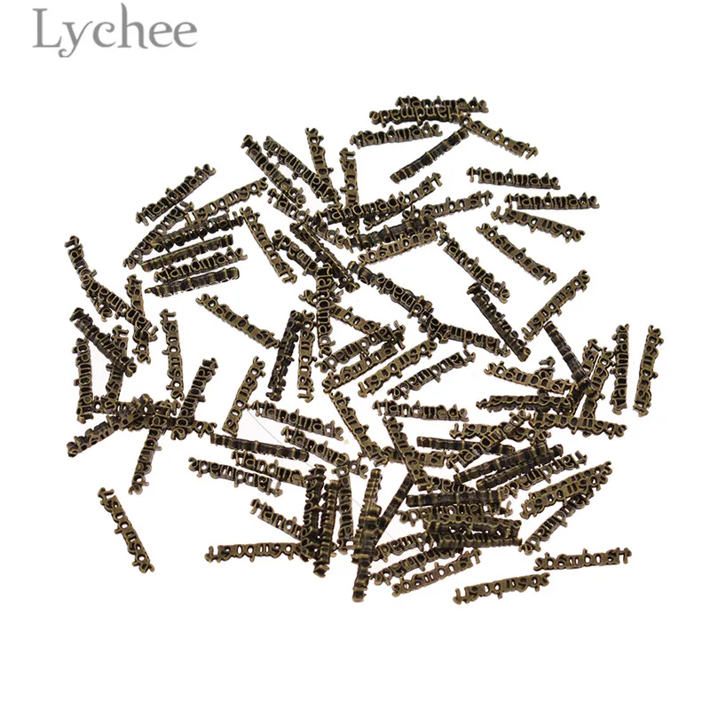 Lychee Life 100 шт. этикетки из сплава ручной работы золотые серебристые бронзовые