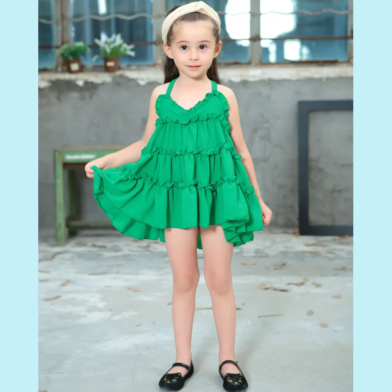 2019 New Baby Cotton Dresses Girls Kids Girl Dress Princess Sling Mesh Children Clothing Wear 2-7 Years | Детская одежда и обувь