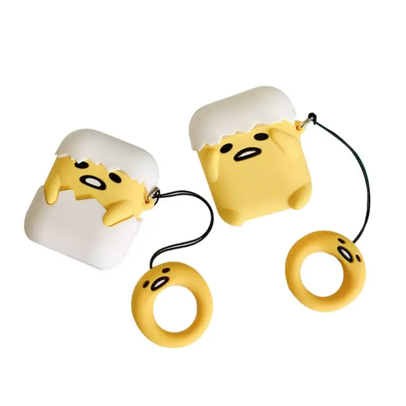 Мягкий силиконовый защитный чехол ударопрочный с ремешком для Airpods 1/2 зарядная