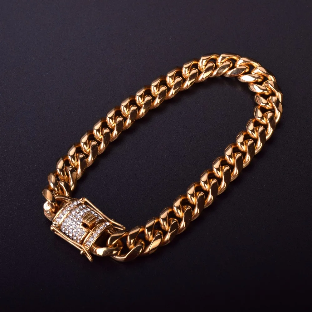 Браслет мужской из нержавеющей стали 10 мм 21 5 см|bracelet chain|hip hop braceletlink bracelet |