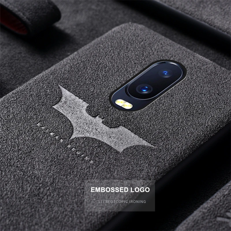 Италия Alcan tara для OnePlus 5T 5 6T Роскошный тонкий мягкий ТПУ чехол телефона с Бэтменом