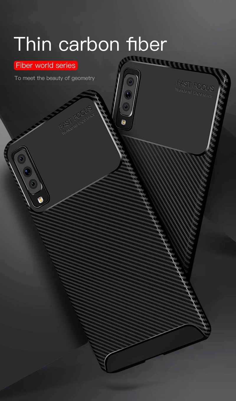 Для samsung A7 чехол на samsung A7 A750F чехол 6," углеродного волокна силиконовый чехол для samsung Galaxy A7 7 A750 крышка