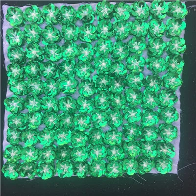 Dark Green 2x2 см, 100 шт./лот, 3D декоративные бусины ручной работы с блестками, Цветочная аппликация, патч для волос, сумки, броши, Пришивные аксессуары для самостоятельной сборки - Цвет: Dark Green