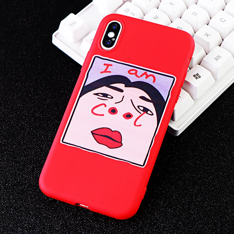 Funny Phone Cases for iPhone 6 s 7 8 Plus X XS MAX XR Cartoon I Am Cool Case Soft Silicone Fitted Cell Covers Accessories |