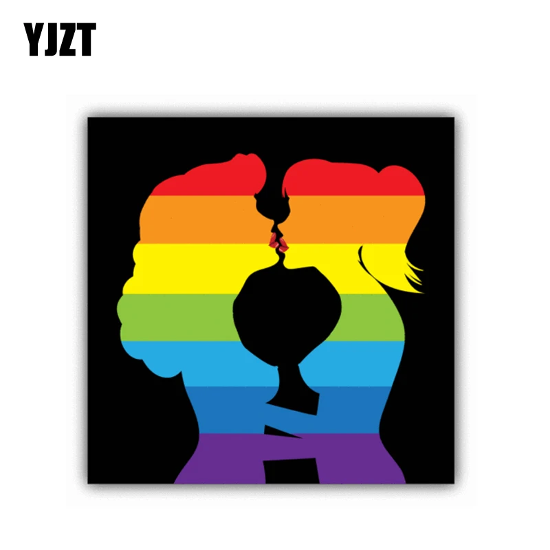 YJZT 12 см * креативная наклейка на автомобиль с изображением лесбиянок Kiss Love