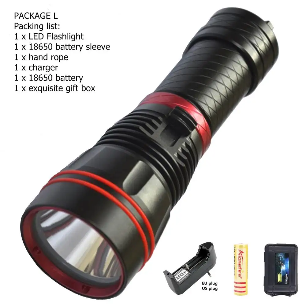 PACKAGE L Alonefire DX1S дайвинг вспышка светильник L2 светодиодный подводный водонепроницаемый аквалангист вспышка светильник фонарь - Испускаемый цвет: PACKAGE L