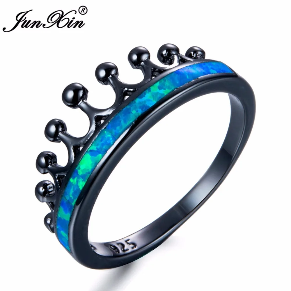 Уникальный День Святого Валентина любовника кольцо Корона сине белые огненный