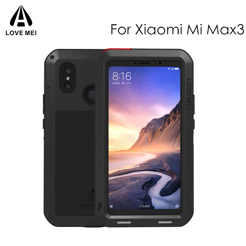 Оригинал ЛЮБОВЬ МЭИ противоударный Алюминий металлический корпус для Xiaomi mi Max3 с