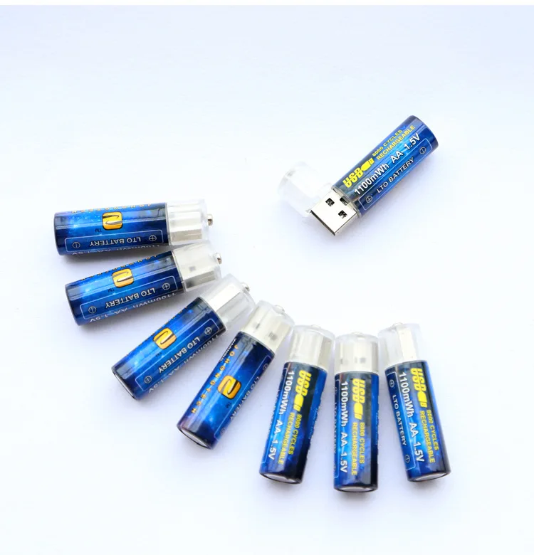 Оригинальный USB аккумуляторная батарея АА 1 5 V 1100 mAh быстрой зарядки Литий po