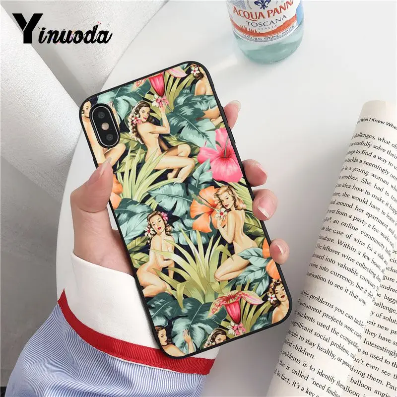 Yinuoda Aloha мягкий чехол для телефона из ТПУ девочек цвет: черный iPhone 8 7 6 6S Plus X XS MAX 5 5S SE