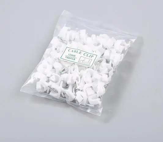 

100PCS/bag 12MM Circle Path Circle cable clips cable nail wire clips 12mm cable clips Round white