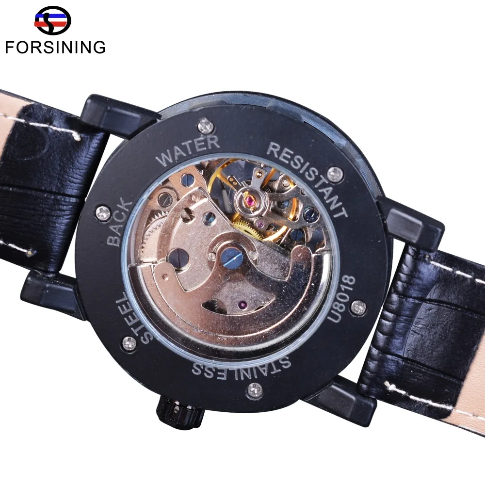 Мужские часы с синим циферблатом Forsining скелетоны кожаным ремешком|clock brand|clock