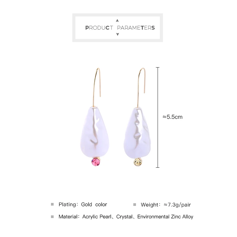 Элегантные модные ювелирные изделия роскошные акриловые серьги с искусственным