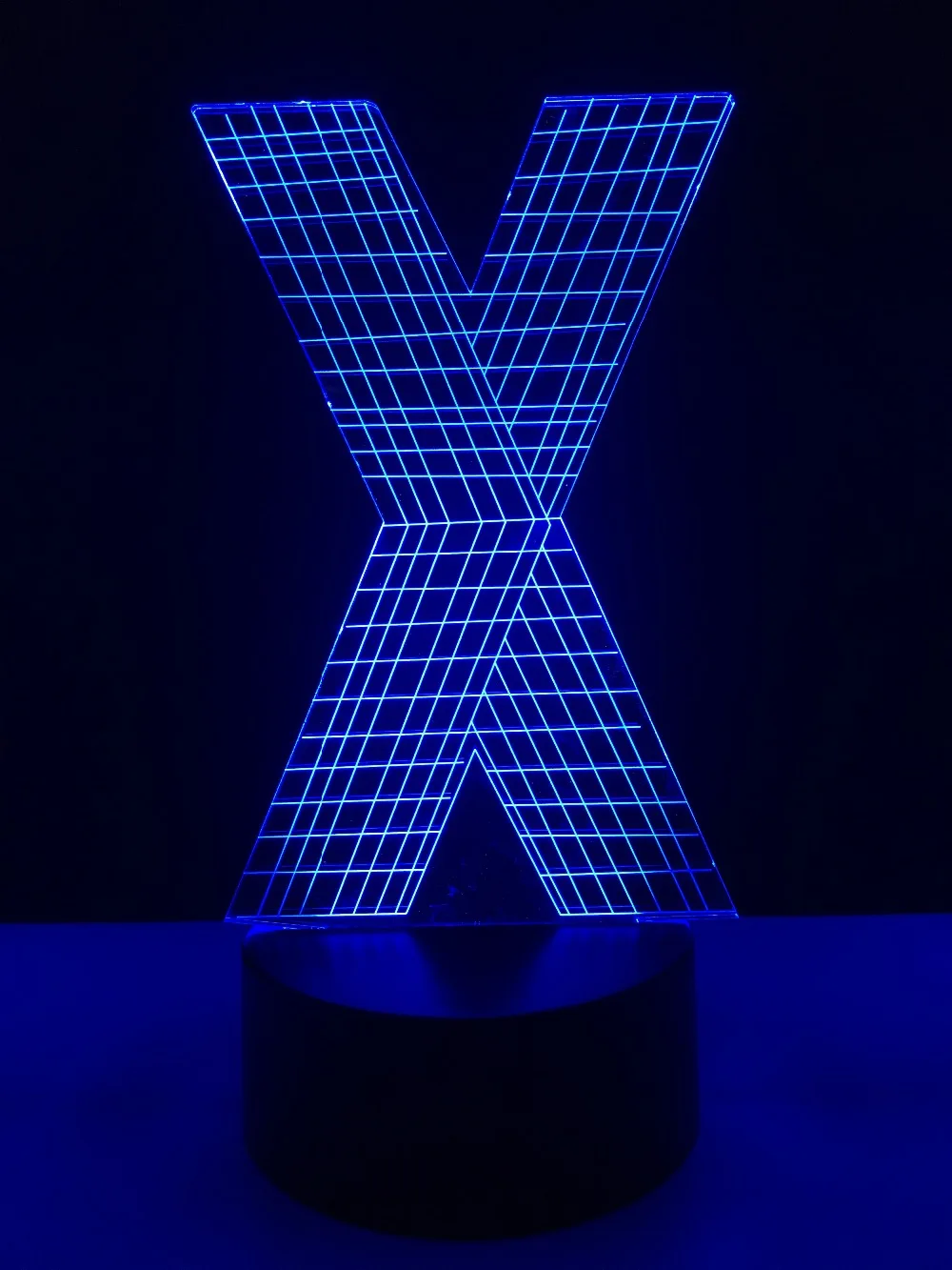 3D светодиодный светильник буквы алфавита X многоцветный Изменить градиент стол