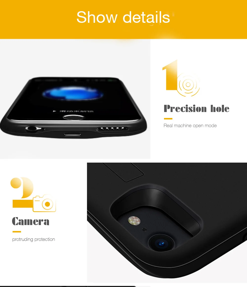 Для 5 дюйм(ов) ов) iPhone 8 Plus/7 Plus/6 (s) Plus чехол для аккумулятора 4800 мАч Емкость