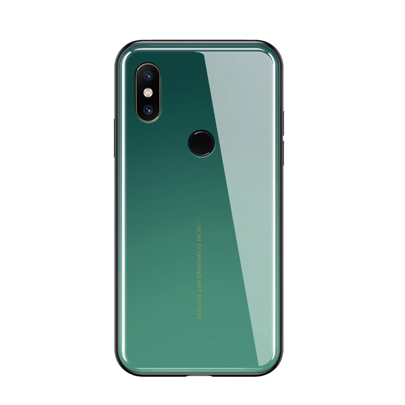 Изумрудно-зеленый закаленное стекло задняя крышка чехол для xiaomi mi Mix 2 s защитные