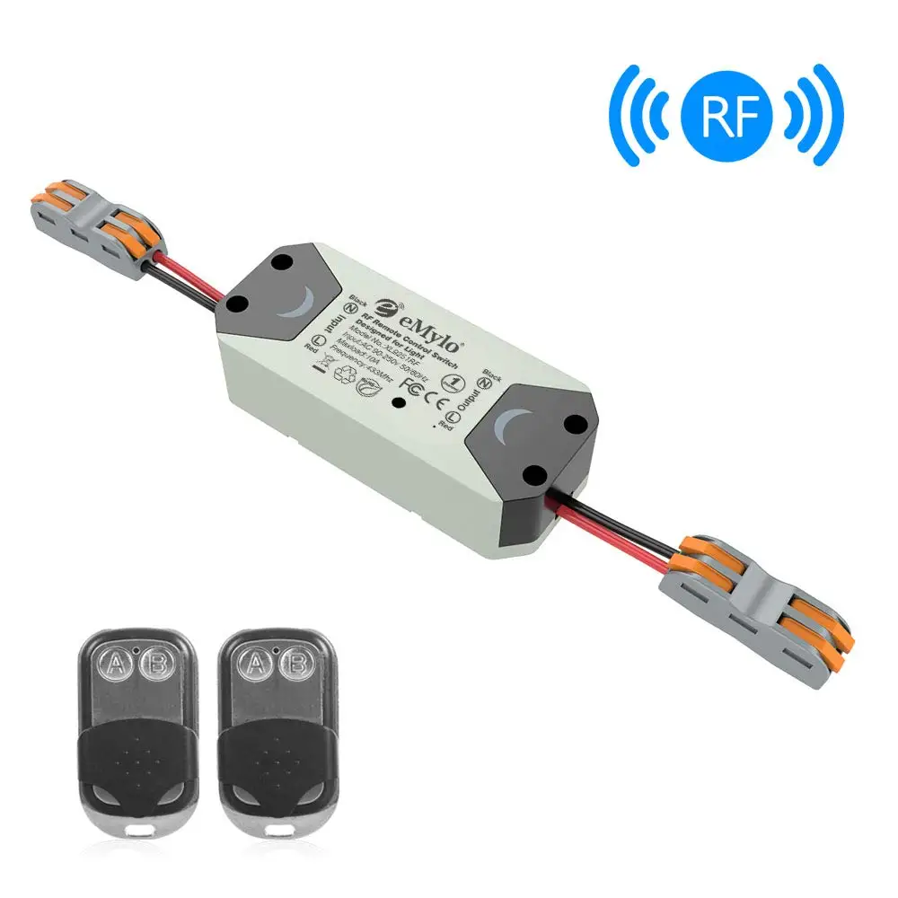 

eMylo Smart Switch RF Remote Control Switch AC 90V 220V 1ch 433mhz Wireless Light Switch RF Relay Module Smart Home Appliance