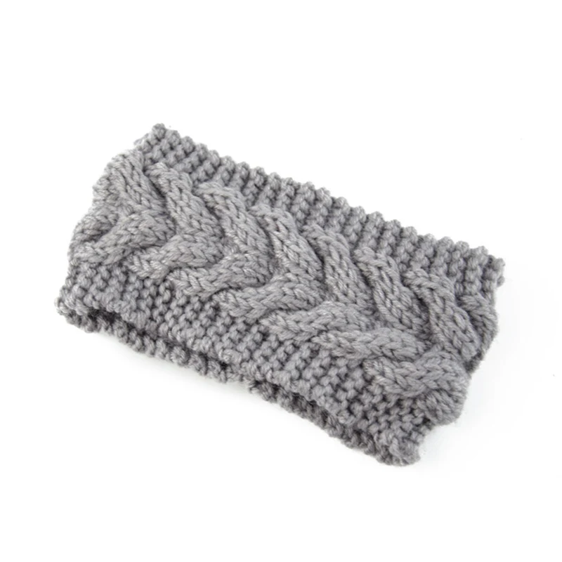 Однотонный Широкий трикотажный ободок для волос для женщин, теплые вязанные крючком тюрбаны, повязки на голову для девушек, вечерние повязки на голову для женщин и девушек, зимние повязки на голову