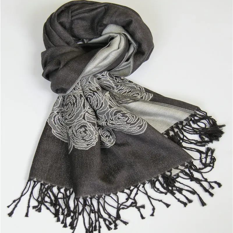 Модный жаккардовый шарф из пашмины и палантины хлопковая теплая женская