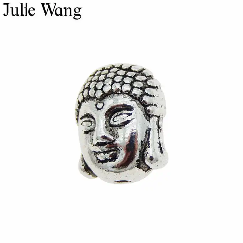 Бусины Julie Wang в форме головы Будды 5 20 шт. Винтажные бусины из сплава под старину